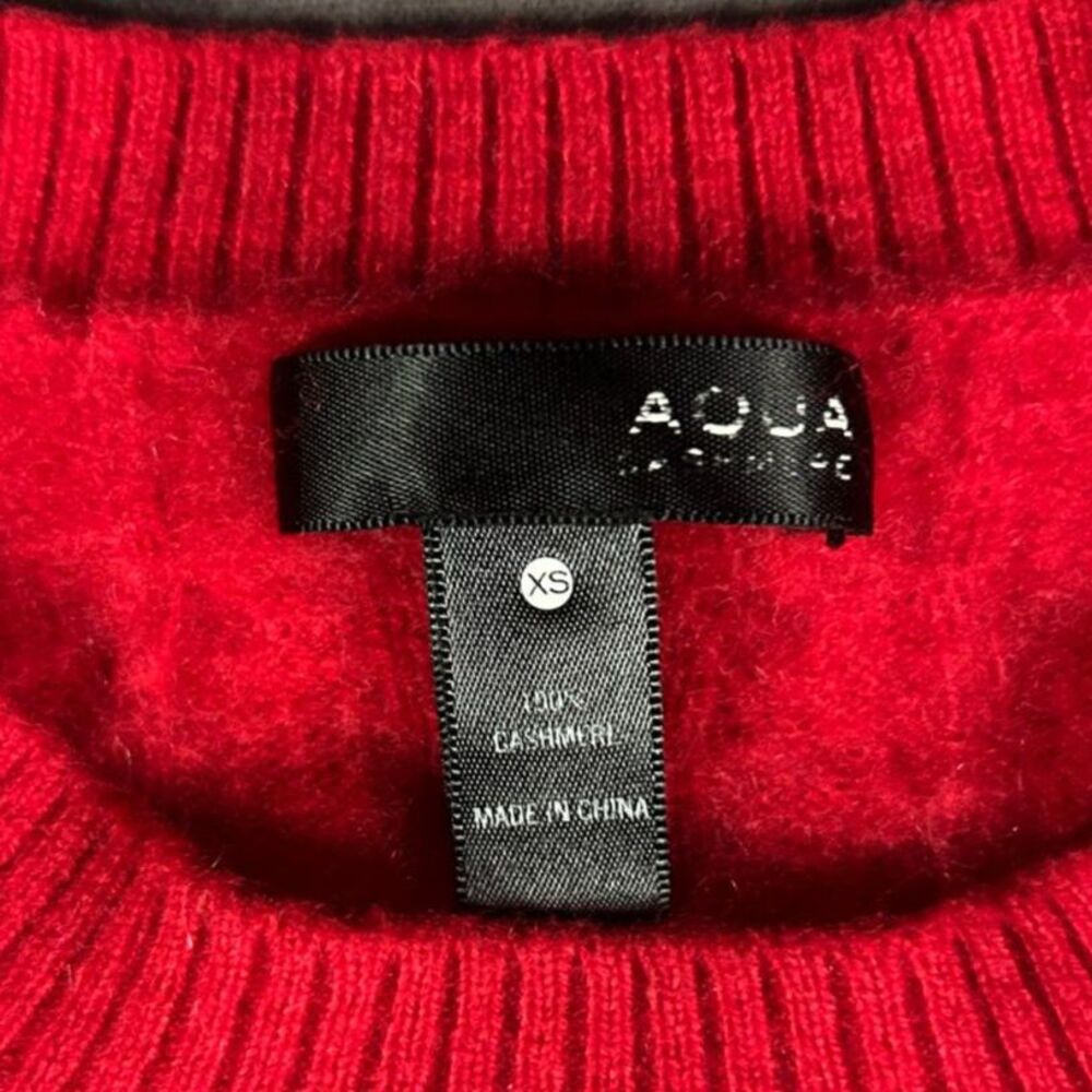 Old Money Christmas Red Cable Knit Cashmere Sweater XS Preppy Quiet Luxury - Picture 6 of 6